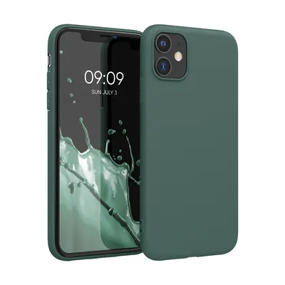 Produktbild von kwmobile Hülle kompatibel mit Apple iPhone 11 Hülle - weiches TPU Silikon Case - Cover geeignet für kabelloses Laden - Moosgrün