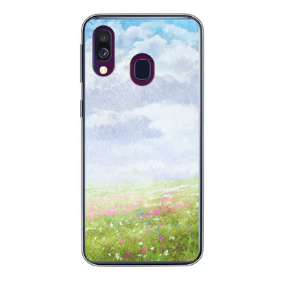 Produktbild von MuchoWow® Handyhülle Schutzhülle Hülle für Samsung Galaxy A40 Aquarell - Blumen - Landschaft Silikon Softcase Handy Hülle - Handy-Tasche