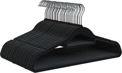 Imagen del producto de Perchas de terciopelo, 30 unidades, color , antideslizantes, gancho giratorio de 360°, para armario