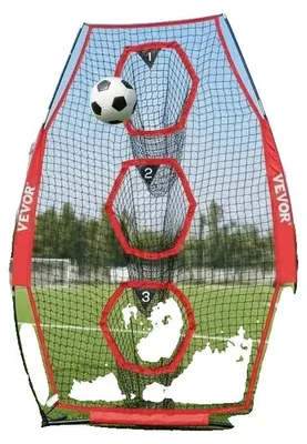 Productafbeelding van Trainingsnet, slijtvast materiaal, 3 doelpalen, legergroen