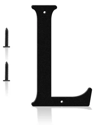 Produktbild von Moderne, schwarze Hausnummer aus Metall, 15,2 cm hoch, einfach zu installieren und witterungsbeständig