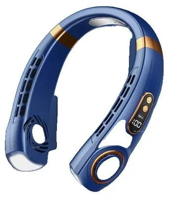 Produktbild von Nackenventilator, USB wiederaufladbar, Mehrgeschwindigkeitsoptionen, Blau