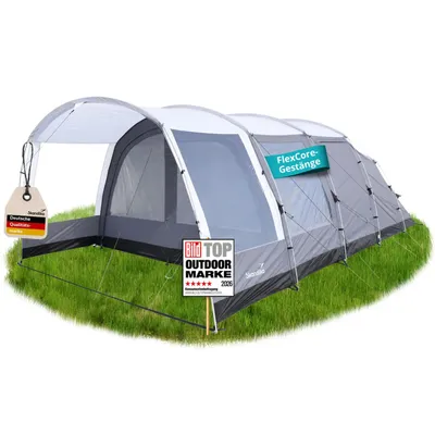 Produktbild von Skandika Tunnelzelt Svalgard 6 Sleeper Protect | Campingzelt für 6 Personen, FlexCore-Gestänge, Schwarze Schlafkabine, 5000 mm Wassersäule, 210 cm