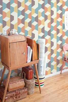 Produktbild von Coloray Fototapete 208x146 cm Latextapete Magicstick - Retro Geometrisches Op.