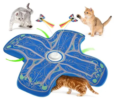 Interaktives Katzenspielzeug, 360° Bewegung, 3 Geräusche, USB