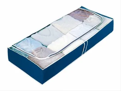 Produktbild von WENKO Truhlica pod posteľ Air fleece/plast 103x45x16cm modrá