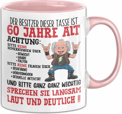 Produktbild von 60. Geburtstag Tasse Geschenk Der Besitzer Dieser Tasse Ist 60 Jahre Alt Männer Geschenkidee 60Er Geburtstag Kaffee-Becher (Rosa)