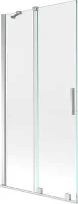 Produktbild von Mexen Velar 2-Flügel-Badewannenwand Regulierbare 90 x 150 cm, transparent, chrom - 896-090-000-01-01