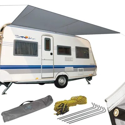 Produktbild von Bo-Camp 4471548, Fixed, Flach, Fassadenmarkise, Polyester, Grau, Einfarbig