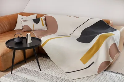 Produktbild von David Fussenegger Wohndecke Bett Divan Überwurf Nova 'Modern' 145 x 220 cm Rohweiß