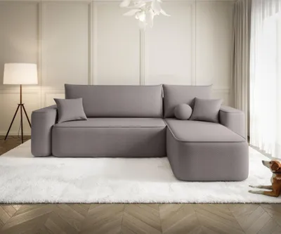Produktbild von Ecksofa Schlafsofa Sofa AGEPO Stoff Curio Grau Ottomane Rechts