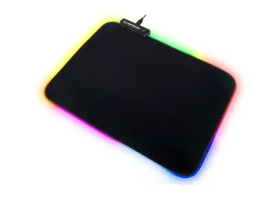 A gaming mousepad with RGB lighting.