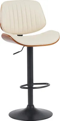 Produktbild von Barhocker Clawson Kunstleder schwarz - walnuss/creme