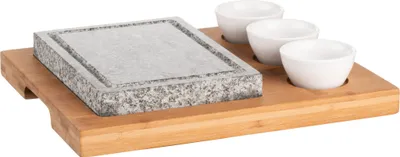 Produktbild von Mäser Heißer Stein aus Granit mit Hitzeschutz und Platte zum Grillen bis 275°C