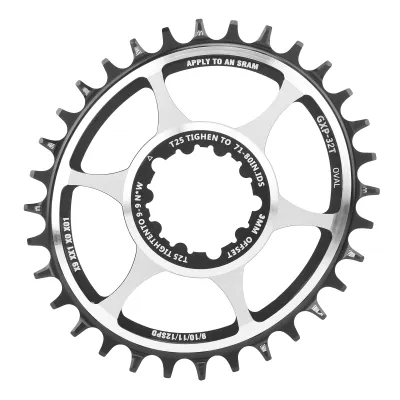 Produktbild von Rowerowa tarcza zębata z zębami dodatnimi i ujemnymi, zintegrowana owalna tarcza 32T, konstrukcja zębów Eagle do rowerów górskich (3 mm)