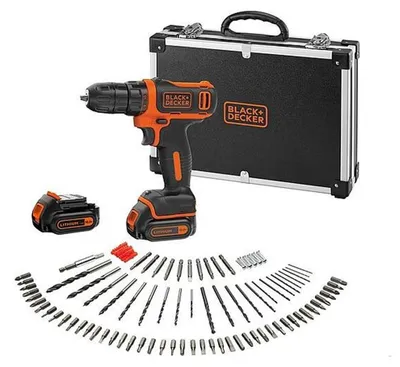Produktbild von Black & Decker BDCDD12BAFC, Handbohrmaschine, Ohne Schlüssel, Schwarz, Orange, 1 cm, 2,5 cm, 1 cm