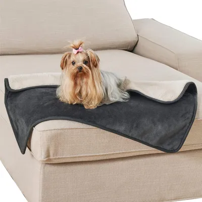 Immagine prodotto di Coperta impermeabile per cani, 80x60 cm, in pile e sherpa, adatta a cani e gatti di piccola taglia