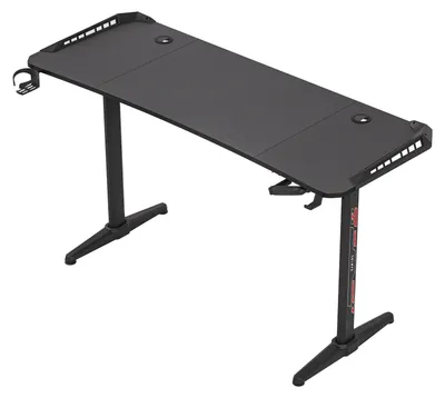 Immagine prodotto di Scrivania grande per laptop - Ideale per il gaming e l'ufficio domestico - con illuminazione RGB LED - altezza regolabile