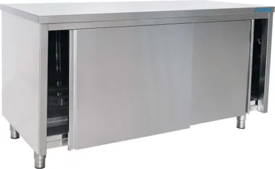 Produktbild von Saro Arbeitsschrank 1600x700x850mm mit Schiebetüren und 1 Boden aus Edelstahl