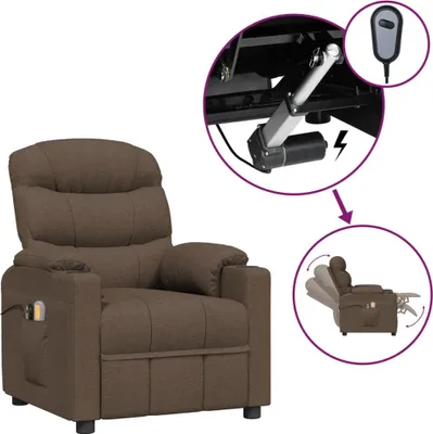 Produktbild von vidaXL Massagesessel Elektrisch Braun Stoff