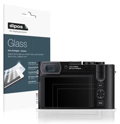 Produktbild von 2x Schutzfolie für Leica Q3 43 matt - Anti-Shock 9H Folie dipos Glass Kunststoffglas