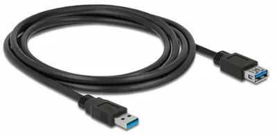 Imagen del producto de USB Verl. Delock USB3.0 A -> A St/Bu 2.00m schwarz