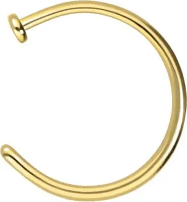 Produktbild von Nasenpiercing, Nasenstecker Chirurgenstahl Nasenring offen PLATTE Gold Innendurchmesser: 10mm + Stabstärke: 1mm