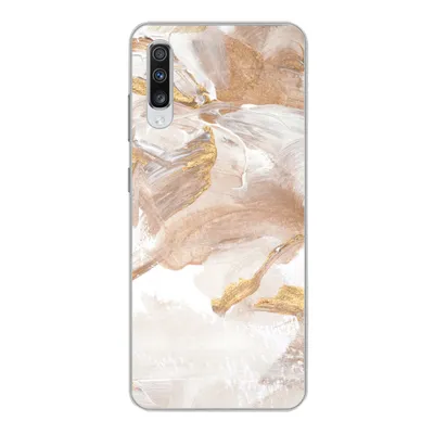 Produktbild von MuchoWow® Handyhülle Schutzhülle Hülle für Samsung Galaxy A70 Wasserfarbe - Gold - Braun Silikon Softcase Handy Hülle - Schutzhaube