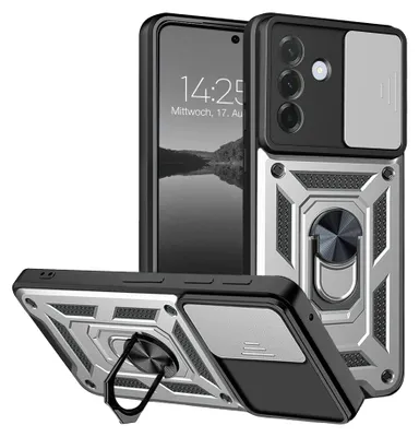 Produktbild von Armor Handyhülle für Samsung Galaxy A27 5G Kameraschutz Handy Panzer Case Cover Schutzhülle Outdoor Farbe: Silber