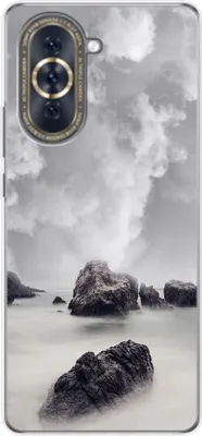 Produktbild von König Design Hülle kompatibel mit Huawei nova 10 Kunststoff Soft Handyhülle - Handy Case Felsen Wolken
