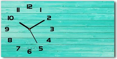 Produktbild von Wanduhr aus Glas – 60x30 cm - Glasbild - Glasuhr - Gehärtetes Glas - schwarze-zeiger - grüne Bretter