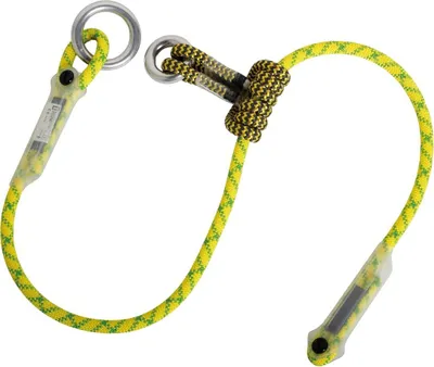 Kambiumschoner Bark Ring Saver von singing rock; gelb-grüne Sicherheitsleine mit zwei Ringen.