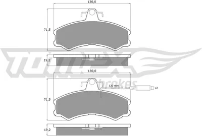 Produktbild von TOMEX brakes Bremsbeläge Satz Vorne Bremsklötze für FIAT DUCATO Kasten (290) TX 10-46