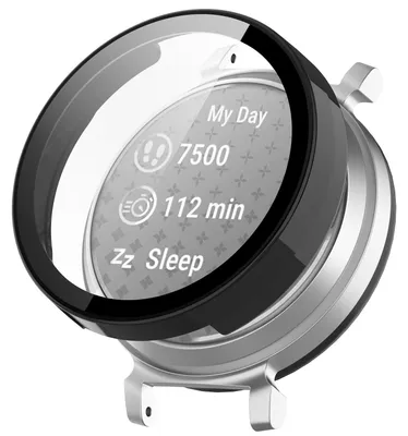 Produktbild von Für Garmin Lily 2 Kunststoff PC Smart Watch Hülle + H9 Schutz Hart Glas Schwarz