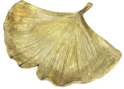 Dekoschale Ginkgoblatt aus Polyharz, Gold, 28x25x3 cm
