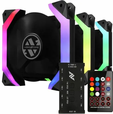 Image de ABKONCORE Spider Spectrum Sync (pack de 3) - Ventilateur de boîtier A-RGB 120 mm