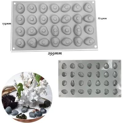 Immagine prodotto di Stampo in silicone con 28 cavità, ideale per realizzare dolci, mousse, torte, cioccolata, sapone, candele e progetti fai-da-te
