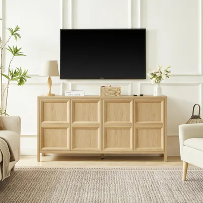 Produktbild von Sideboard Aufbewahrungsschrank Tip-On Soft-Close kippsicher Eichenton hell MDF 160x40x80cm Oak