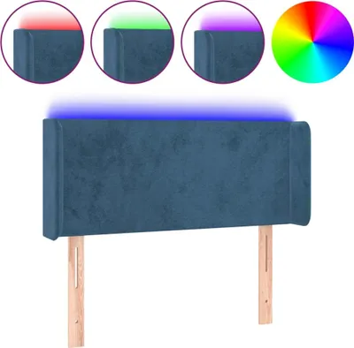 Imagen del producto de vidaXL Cabecero LED, azul oscuro, 103x16x78/88 cm, terciopelo