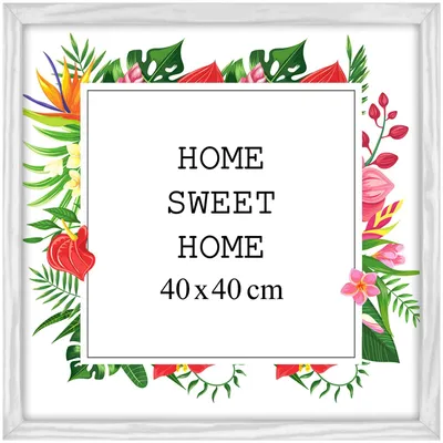 Obrázok produktu pre Rám na obrázky MG Design, biela, 40 x 40 cm – vyrobený z prírodného dreva s akrylátovým sklom, určený na zavesenie aj na postavenie, vhodný na fotografie, plagáty a puzzle