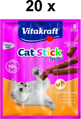 Produktbild von Vitakraft Katzensnack Cat-Stick mini Truthahn & Lamm - 60 x 6g