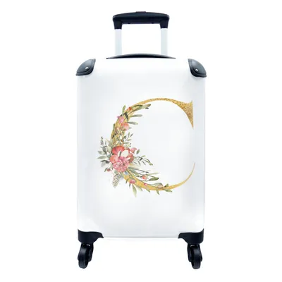 Produktbild von MuchoWow® Koffer Handgepäck Trolley Rollkoffer Kleine Reisekoffer mit 4 Rollen - Brief - Aquarell - Blumen - Cabin Size < 55x40x23 cm & 55x40x20 cm - Fotokoffer - Kabinenkoffer - Boardgepäck - Reise-Box - Reisekoffer - Reisegepäck - Koffer mit Bild - Trolley für Kinder