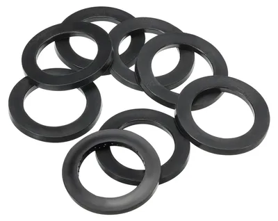 Produktbild von Set mit 8 Gummiringen, 30 mm Innendurchmesser, 40 mm Außendurchmesser, 3 mm dick, flache Ringe, Dichtungsgummi für die Befestigungsschraube von Wasserhahnrohren, schwarz