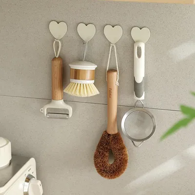 Immagine prodotto di INF Confezione da 6 ganci autoadesivi, ganci da parete resistenti per cucina, bagno, porta Bianco