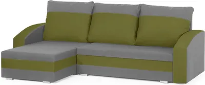 Produktbild von KING Ecksofa mit Schlaffunktion - Hellgrau/Grün