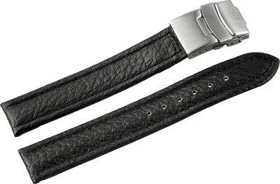 Produktbild von Basic Echtleder Armband in schwarz, genarbt, gepolstert, 16 mm