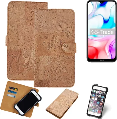 Produktbild von K-S-Trade Hülle kompatibel mit Xiaomi Redmi 8  Kork Handyhülle Cover  Schutzhülle TPU Case Bumper in Hellbraun, (1x)