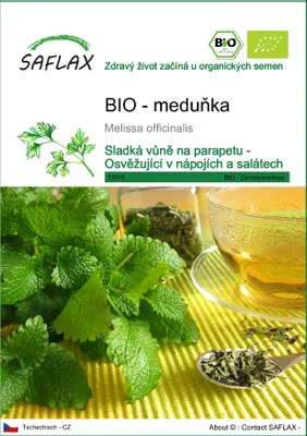 Obrázek produktu pro SAFLAX - BIO - meduňka - Melissa officinalis - 1000 Semena