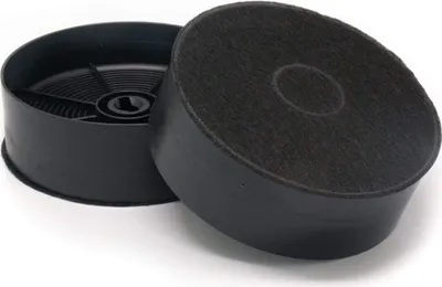 A black carbon filter for a kitchen hood, shown from a slightly elevated angle.