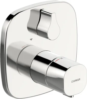A close-up studio shot of a chrome bathroom faucet.